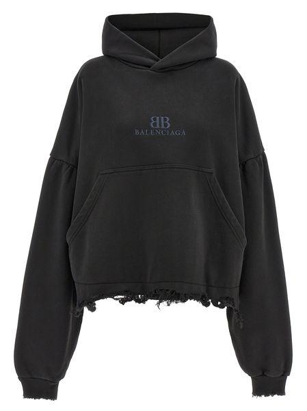 24FW 발렌시아가 후드 티셔츠 783397TQVS9 BLACK