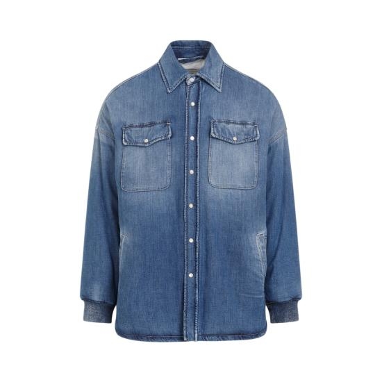 24SS 알렉산더 맥퀸 데님 숏팬츠 759125 QYAAR 4211 BLUE WASHED Blue