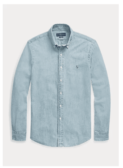 랄프 로렌 긴팔 긴팔 셔츠 710548538001 CHAMBRAY